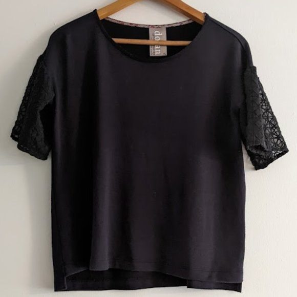 Anthropologie Tops - Dolan Black Shirt with Mesh Sleeves Size XS